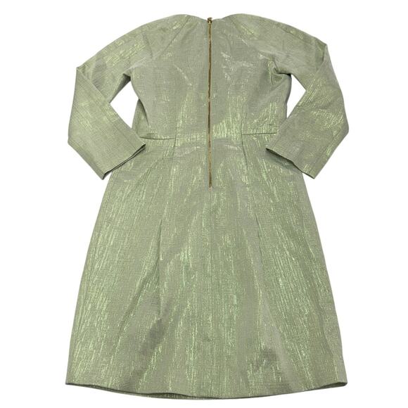 Rachel Roy Dress Womens 0 Green Metallic Jacquard Mini‎ Sheath - Picture 3 of 9